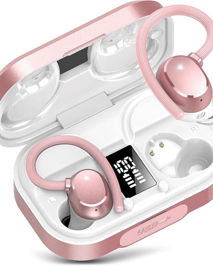 KT1 Wireless Earbuds, Sports Bluetooth Headphones, 120Hrs Playtime Ear Buds for Small Ear, IPX7 Waterproof Running Headphones, Deep Bass, Over Ear Sport Wireless Bluetooth Earphones for Android iOS