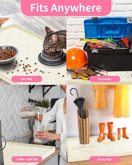 Sdpeia Under Sink Mat 22"×14" Waterproof Silicone Cabinet Liner & Sink Protector for Kitchen & Bathroom, Multi-Purpose Organizers Tray for Pets, Laundry, Cat Litter Mat