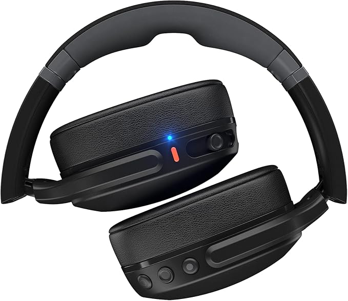 Skullcandy Crusher Evo Wireless Bluetooth Headphones with Multi-Sensory Bass, Noise Isolating Over-Ear Fit, Up to 40 Hours Battery, Microphone for iPhone Android - True Black