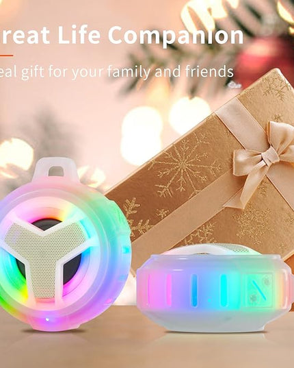 EBODA Bluetooth Shower Speaker, Portable Bluetooth Speakers, IP67 Waterproof Wireless Speaker with LED Light, 2000mAh, True Wireless Stereo, for Men and Women, Unique Music Gifts