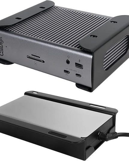 Under Desk Holder for Thunderbolt 4 Dock/Thunderbolt 3 Dock and Power Cable, Under Desk Iron Storage Rack for TS4 / TS3 Plus, No Drill, Easy Install with All Hardware Included