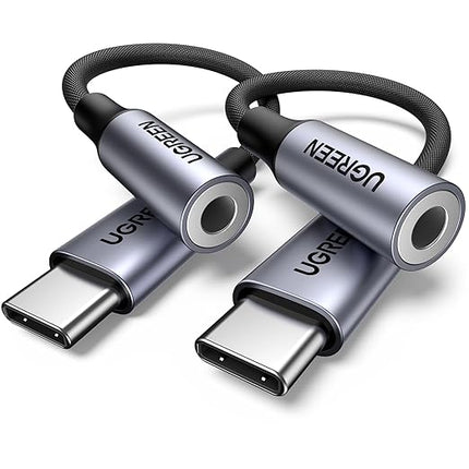 UGREEN 2 Pack USB C to 3.5mm Audio Adapter Type C to Headphone Aux Jack Dongle 24bit/96kHz HiFi DAC Cable Cord Compatible with iPhone 17 16 Pro Max/16 Plus, iPad, Galaxy S25 S24 Ultra, Pixel 10, Grey