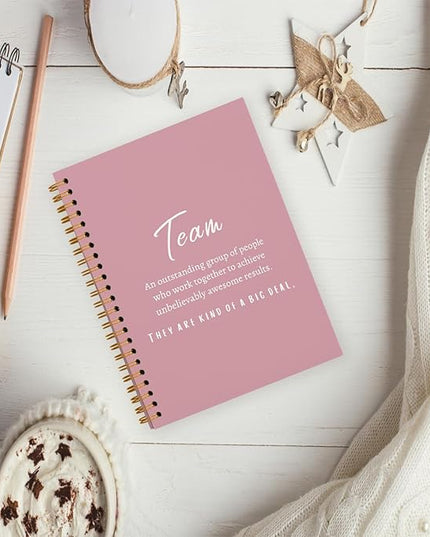 hold fizz Pink Meeting Notebook for Work, Employee Appreciation Gifts, Team Gifts for Employees, Journals for Writing, Thank You Gifts for Women Men Leader Boss Manager Mentor Coworkers, 5.5"x8.3"
