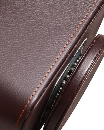 Arniche PU Leather Remote Control Holder,360 Degree Spinning Desk TV Remote Caddy,Desk Organizers and Accessories,for Controller,Media,Mail,Calculator,Mobile Phone,Pen Storage Holder(Brown Lychee)