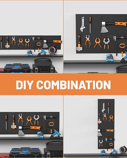 Ultrawall Metal Peg Board Panels with Hooks, Pegboard Wall Tool Organizer for Garage, 74pcs Peg Board with Accessories, 16"X12"