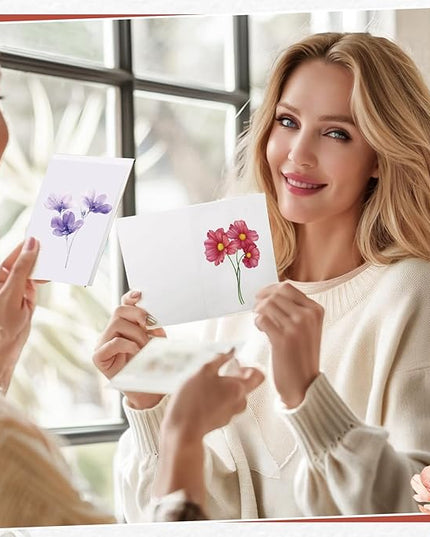 Blank Cards and Envelopes, 40 Pack Blank Cards 4x6 Inches (10 Floral Designs), Elegant Blank Greeting Card, Blank Note Cards with Sealing Stickers for Birthdays, Weddings, Most Other Occasions