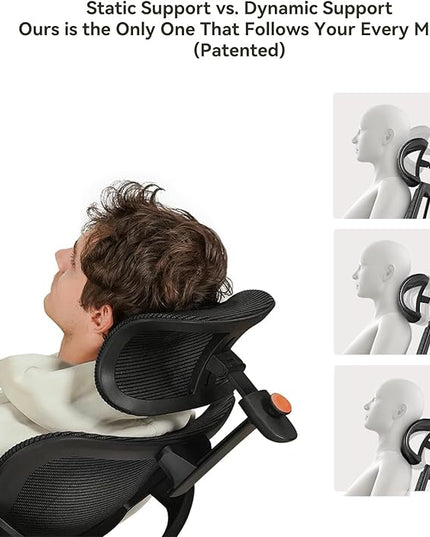 Newtral Ergonomic Office Chair, High Back Desk Chair with Footrest, Auto-Following Lumbar Support & Headrest, 4D Armrest, Adjustable Seat Depth and Height