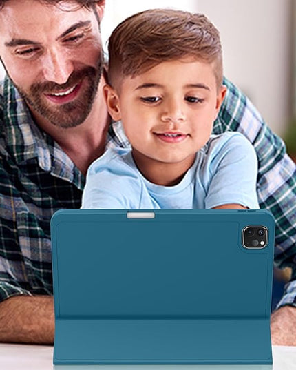 ZryXal iPad Pro 11 Inch Case (M5) 2025/ (M4) 2024 (Model: A2836/A2837/A3006), Trifold Stand Smart Cover with Pencil Holder and Soft TPU Back, Auto Wake/Sleep (Teal)