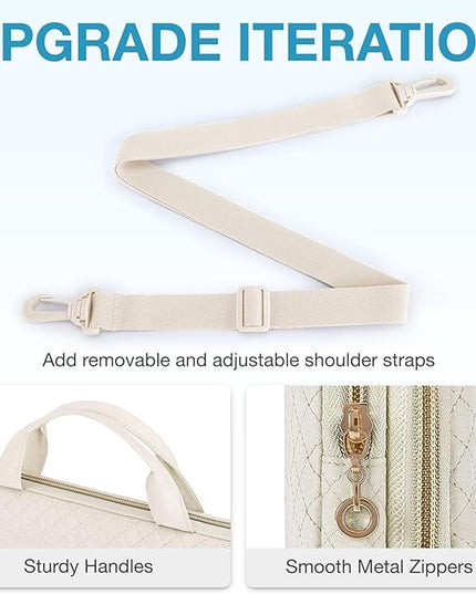 BAGSMART 15.6 Inch Laptop Shoulder Bag, Laptop Sleeve Compatible with MacBook Pro 16 Inch,15.6 Inch HP,Dell,Acer Aspire,Asus Notebook, Protective Case with Shoulder Strap,Pocket,Handle, Beige