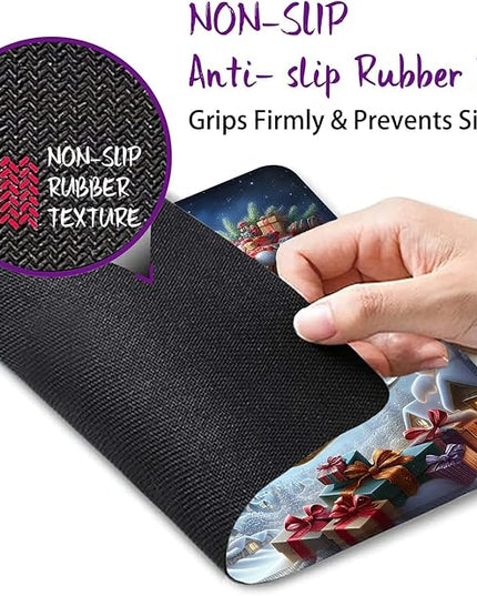 Chrismas Mouse Pad Square Mouse Pads with Stitched Edge, Computer Mousepad with Non-Slip Rubber Base for Computer Laptop Office Desk Accessories 9.5x8 Inches