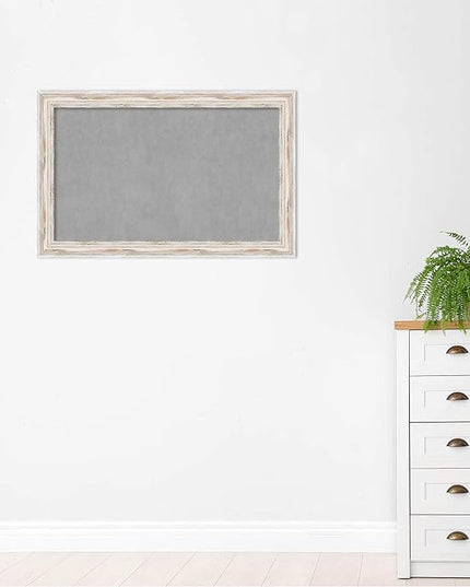 Amanti Art White Framed Magnetic Board 29x45 Large Vision Board for use with Magnets, 100% Metal Sheet to Display Items as Office Decor or for Home Organization in mudroom, Kitchen or Kids Room