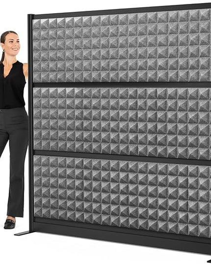 Stand Up Desk Store Studio Modular Wall and Sound Absorbing Room Divider | Sound Dampening Acoustic Panels for Office Cubicle | Noise Reduction and Noise Canceling Office Partition (70'' x 70'')