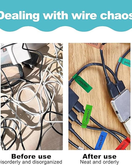 270 PCS Cable Labels, 9 Colors Waterproof Network Cable Label Stickers, Machine Room Marking Labels, Waterproof Key Identification Labels.They can be Handwritten and Printed.