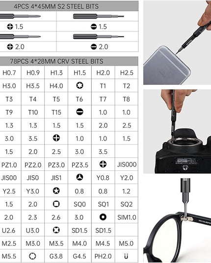 Compact Screwdriver Set, JAKEMY 105 in 1 Precison Mini Screwdriver Kit with Opening Pry Tool for Laptop, Computer, MacBook, Phone, Watch, Eyeglasses, Xbox, Modding, DIY