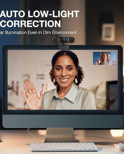 EMEET C960 2K Webcam with Microphone, 2K QHD, 2 Noise-Reduction Mics, TOF Autofocus Streaming Webcam with Privacy Cover, Plug&Play USB Webcam for Calls/Conference, Zoom/Skype/YouTube, Laptop/Desktop