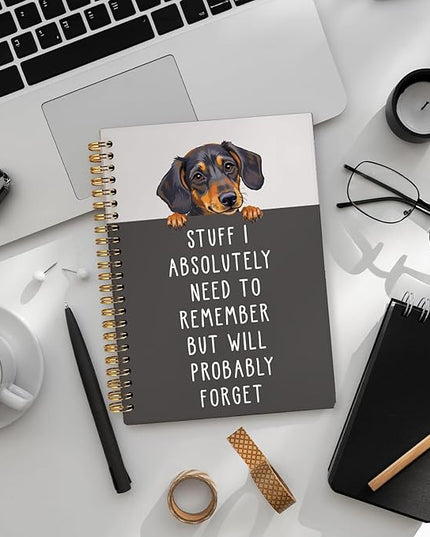 LIANGW Funny Dachshund Gifts for Women & Men, Dachshund Spiral Notebook Journal, Weiner Dog Gifts, Sausage Doxie Dog Gift, 5.5x8.3 Inch