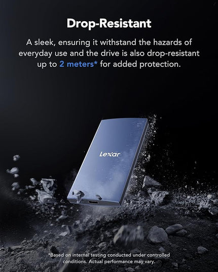 Lexar ES3 1TB External SSD, USB 3.2 Gen2 Portable SSD, PSSD Up to 1050MB/s Read, 1000MB/s Write, External Solid State Drive Compatible with iPhone 16/15 Series/Mac/PS5/XBOX/Laptop/PC, Blue