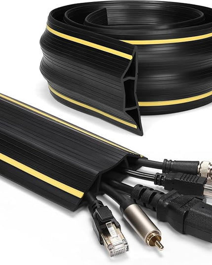 ZhiYo 4ft Cord Covers for Wires on Floor, Large Capacity Cord Hider Floor Wire Covers for Cords, Cable Protector Cable Management Prevent Cable Trips, for Home Office