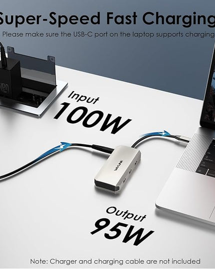 Laptop Docking Station, WAVLINK Triple 4K Docking Station with Dual HDMI, DP, 100W PD in, 3 USB-A2.0 for Wireless Device, Compatible with Dell/HP/Lenovo etc, Windows Systerm Computer Only