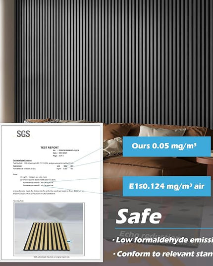 Art3d 4-Pack 108" x 12" Acoustic Wood Panels for Wall, Soundproof Wood Slat Panel for Wall and Ceiling, 3D Fluted Sound Absorbing Paneling for Interior Wall Decor, Living Room, Bedroom - Smoky Oak
