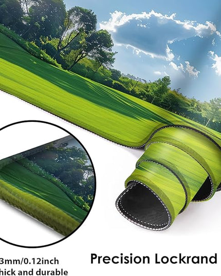 Galdas Gaming Mouse Pad XXL XL Large Long Extended Big Mousepad Non-Slip Rubber Keyboard Mouse Pad with Stitched Edges for Laptop Home Office (31.5x11.8x0.08 Inch) … (Grass)