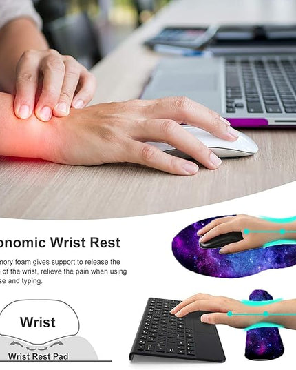 Lateefah Mouse Pad with Wrist Rest, 3-in-1 Gaming Mouse Pad, Keyboard Wrist Rest, Ergonomic Memory Foam Mousepad with Wrist Support for Computer Keyboard