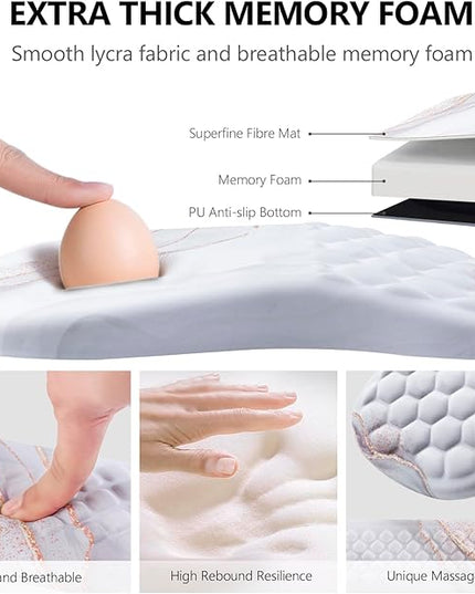 Mouse Pad Wrist Support, Laokiiy 2 in1 Keyboard Wrist Rest+ Ergonomic Mouse Pad, Non-Slip Wrist Rest for Computer Keyboard, Made Easy Typing & Relieve Wrist Pain(White)