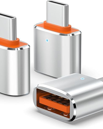3Pack Upgraded USB C to USB Adapter, High-speed data Transfer, USB C Male to USB 3.0 Female OTG Adapter for iPhone17 16 15, Mac, iPad, Samsung Galaxy S24 S25,Notebook, and More Type C Devices