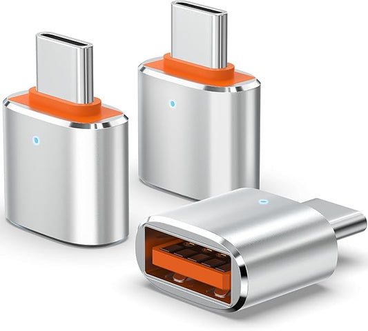 3Pack Upgraded USB C to USB Adapter, High-speed data Transfer, USB C Male to USB 3.0 Female OTG Adapter for iPhone17 16 15, Mac, iPad, Samsung Galaxy S24 S25,Notebook, and More Type C Devices