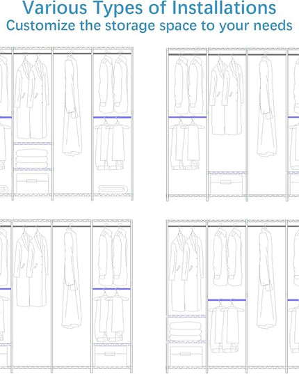 VIPEK V40 Wire Garment Rack Heavy Duty Clothes Rack for Hanging Clothes, Multi-Functional Bedroom Clothing Rack Freestanding Closet Wardrobe Rack, Max Load 1110lbs, Black
