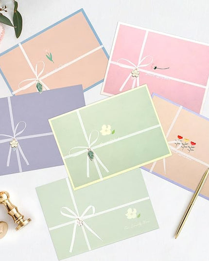 KSIWRE 48 PCS Stationery Paper and Envelopes Set,Cute Floral Stationary Set for Writing Letters,Double Sided Printing,Letter Writing Kit