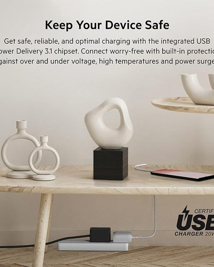 Belkin 20W USB C Charger Block, USB-C PD, PPS Super Fast Charging - Samsung Galaxy S25, Apple iPhone 17, Air, Pro, Pro Max, iPad, AirPods, Apple Watch, Nintendo Switch 2, Google Pixel 10, etc. - White