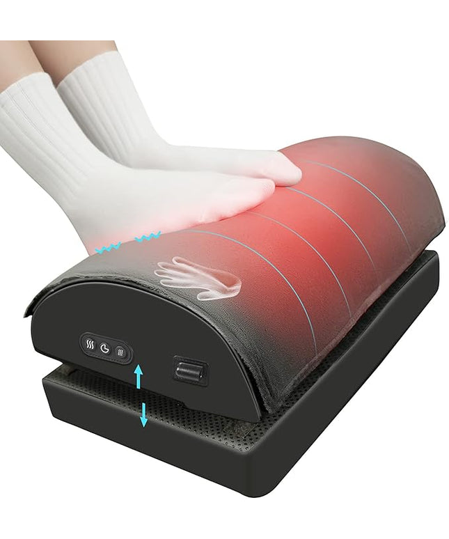 Snailax Foot Rest Under Desk at Work, Heated Under Desk Foot Stool with Double Layer Adjustable Height, Feet Warmer with Vibration Massage, Ergonomic Gaming Home Footstool for Lumbar Back Knee Pain
