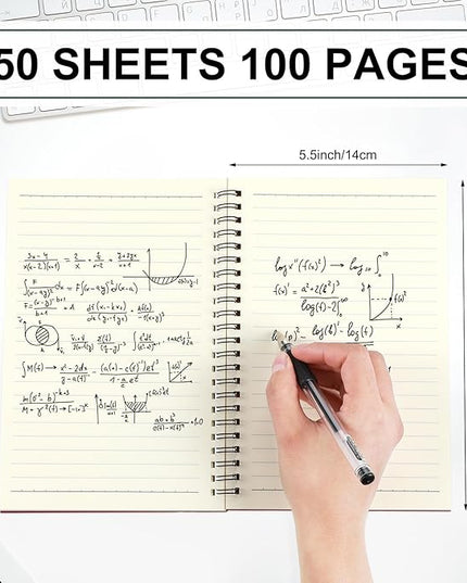 Yahenda Spiral Notebook College Ruled Journals Notebooks Lined 8.3 x 5.5 Inch Note Books Bulk A5 Writing Notebooks Thick Paper Notebook for Office Business School Supplies (Classic Colors,54 Pcs)