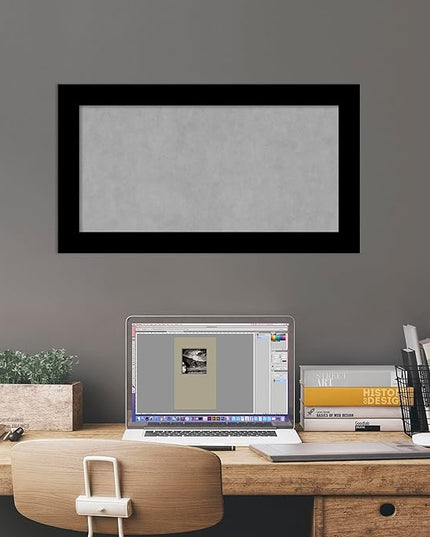 Amanti Art Black Framed Magnetic Board 15x27 Small Vision Board for use with Magnets, 100% Metal Sheet to Display Items as Office Decor or for Home Organization in mudroom, Kitchen or Kids Room