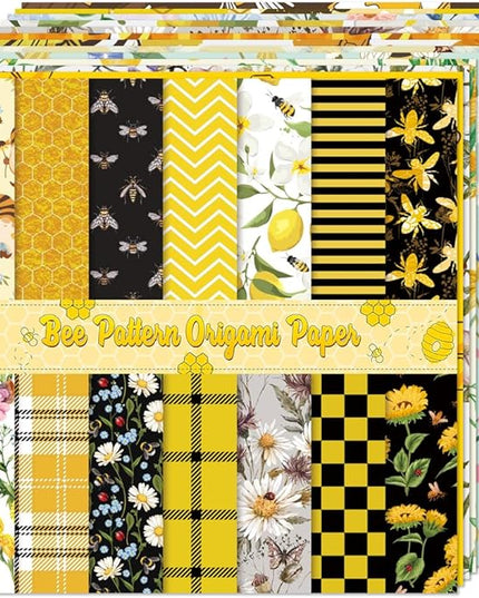 Square Origami Paper 6x6 Double Sided 50 Sheets 50 Colors 70GSM Origami Kit Japanese Chiyo Easy Fold Arts Crafts DIY Handwork Bee