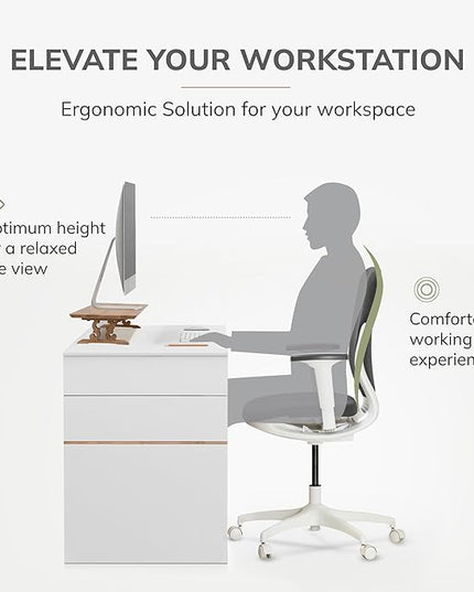 Anji Mountain Monitor Stand - Desktop Organizer & Laptop Riser, Ergonomic Monitor Riser, Space-Saving Monitor Stand for Desk, Durable Construction, Easy Assembly, Ideal for Home & Office