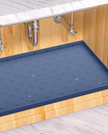 Sdpeia Under Sink Mat 22"×19" Waterproof Silicone Cabinet Liner & Sink Protector for Kitchen & Bathroom, Multi-Purpose Organizers Tray for Pets, Laundry, Cat Litter Mat