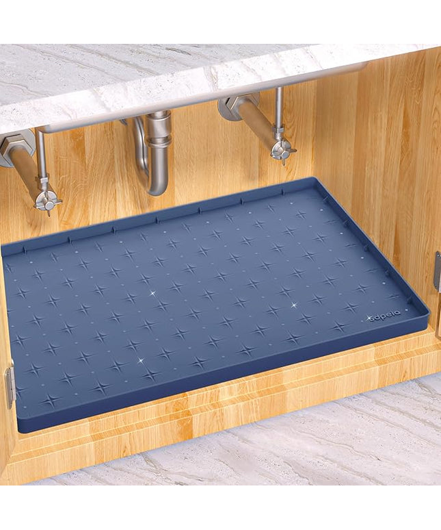 Sdpeia Under Sink Mat 31"×22" Waterproof Silicone Cabinet Liner & Sink Protector for Kitchen & Bathroom, Multi-Purpose Organizers Tray for Pets, Laundry, Cat Litter Mat