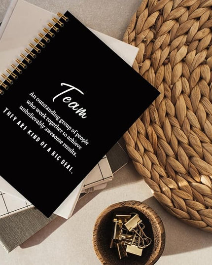 hold fizz Black Meeting Notebook for Work, Employee Appreciation Gifts, Team Gifts for Employees, Journals for Writing, Thank You Gifts for Women Men Leader Boss Manager Mentor Coworkers, 5.5"x8.3"