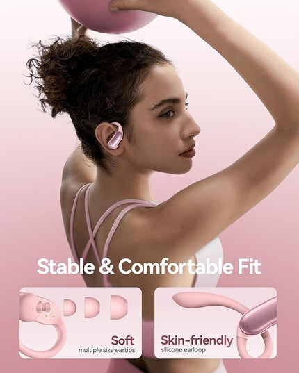GNMN Active Noise Cancelling Ear Buds Wireless Earbuds 96hrs Playback Bluetooth Headphones Dual Battery Display Stereo Bass Earphones with Earhooks Microphone IPX7 Waterproof for Sports/Workout