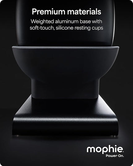 Mophie Max Dual Charging Stand for AirPods Max Headphones – Auto Sleep Mode, Premium Anti-Scratch Design, Magnetic USB-C for Effortless Alignment, Charges AirPods & Qi Devices
