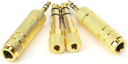 SiYear 3.5mm 1/8 inch TRS Plug to 6.35mm 1/4 inch Jack and 3.5mm Female to 6.35 Male Plug Gold Plated Set Audio Stereo Adapter Converter for Headphone, Microphone (4 -Pack)
