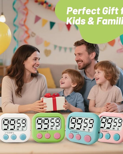 24 Pcs Digital Timer for Kids, Magnetic Countdown Kitchen Timer, Upgrade Loud Alarm Timers for Cooking, Kitchen, Exercise, Work, Study, Classroom, Outdoor Activities, Battery not Including