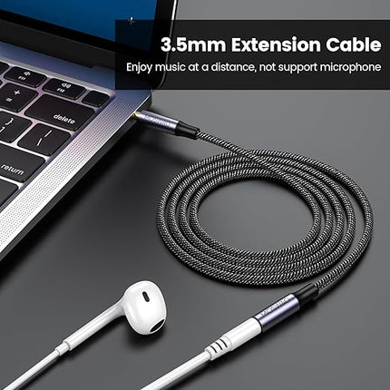 MOSWAG 3.5mm Extension Cable 32.8FT/10M Audio Male to Female Stereo Extension Adapter Nylon Braided Cord Compatible for Home/Car Stereos Smartphones Headphones Tablets Media Players and More