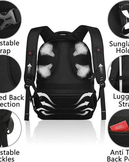 VECKUSON Lunch Bag Backpack, Insulated Cooler Lunch Box Backpack, Extra Large Travel Laptop Backpack TSA Friendly RFID Computer College bag with USB Port for Women Men Fits 17.3 Inch Laptop