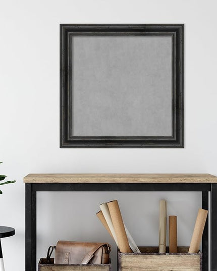 Amanti Art Black Framed Magnetic Board 29x29 Medium Vision Board for use with Magnets, 100% Metal Sheet to Display Items as Office Decor or for Home Organization in mudroom, Kitchen or Kids Room