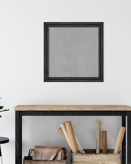 Amanti Art Black Framed Magnetic Board 23x23 Medium Vision Board for use with Magnets, 100% Metal Sheet to Display Items as Office Decor or for Home Organization in mudroom, Kitchen or Kids Room
