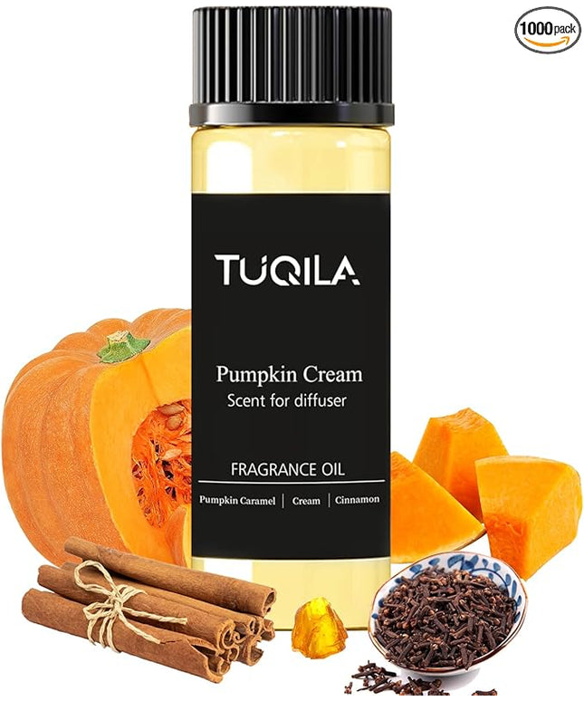 Tuqila Waterless Diffuser Oil Pumpkin Cream 20ML Sampler, Essential Scent Oil Usage Cold Air Waterless Diffuser, Hotel Luxury Air Scents Oils & Fragrance for Home