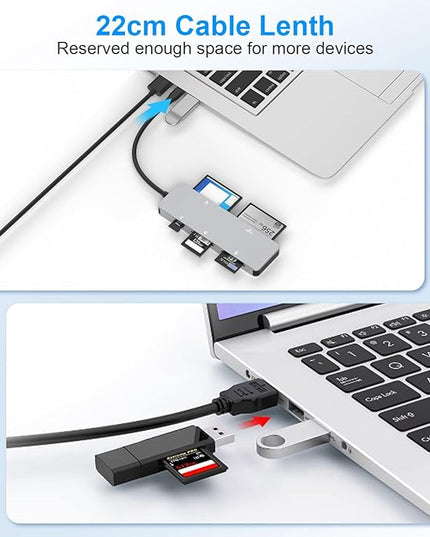 CFast 2.0 Card Reader, USB C CFast Card Reader 3.0 5Gbps CFast/CF/SD/TF/XD - 5 in 1 Memory Card Reader/Adapter for San Disk, Lexar, Transcend, Sony Card, Read CFast/TF/SD/XD/CF 5 Cards Simultaneously